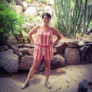 Loft Striped Linen Romper